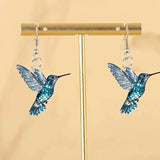 Blauwe Kolibrie Oorbellen van Kristal