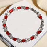 Zilveren Robijn Swirl Armband