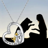 Zilveren Collier 925 – Hart en Hond Ontwerp met Zirkonia