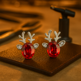 Kerstvormige kristallen oorbellen met pin