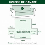 Albane - Housse de canapé matelassée Livres en Cercle