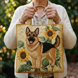 Sac à main artisanal – Berger allemand fleuri