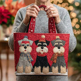Sac à main artisanal – Trio de schnauzers