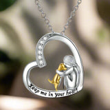 Zilveren Collier 925 – Hart en Hond Ontwerp met Zirkonia