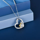 Zilveren Collier 925 – Hart en Hond Ontwerp met Zirkonia