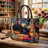 Sac à main - Livres & chat noir