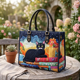 Sac à main - Chat noir & Livre