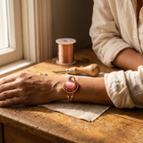 Roze Koper Bol Armband