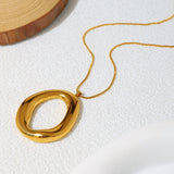 Gouden Ovale Collier van Verguld Metaal