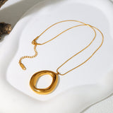 Gouden Ovale Collier van Verguld Metaal