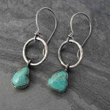 Vintage Zilveren Oorbellen met Turquoise Steen