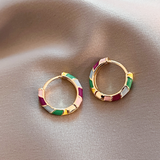 Elegante Oorbellen met Gouden Emaille