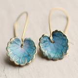 Vintage Blauwe Blad Oorbellen