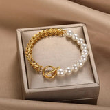 Elegante Armband van Goud en Parels