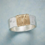 Gouden Draad Zilveren Ring
