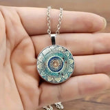 Elegante Ronde Blauwe Mandala Ketting
