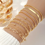 Stapelsbare Armband Gouden Parels Set