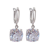Witte Gouden Zirconia Dangle Oorbellen