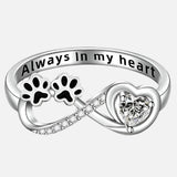 Zirkonia Ring met Hart en Oneindigheid Ontwerp