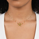 Elegante Halsketting met Gouden Bloem