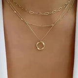 Klassiek gelaagd gouden collier met hanger